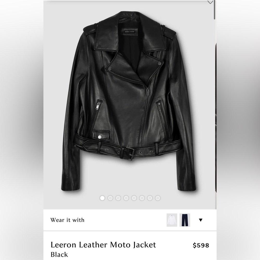 Universal Standard Leeron Leather Moto Jacket
Black